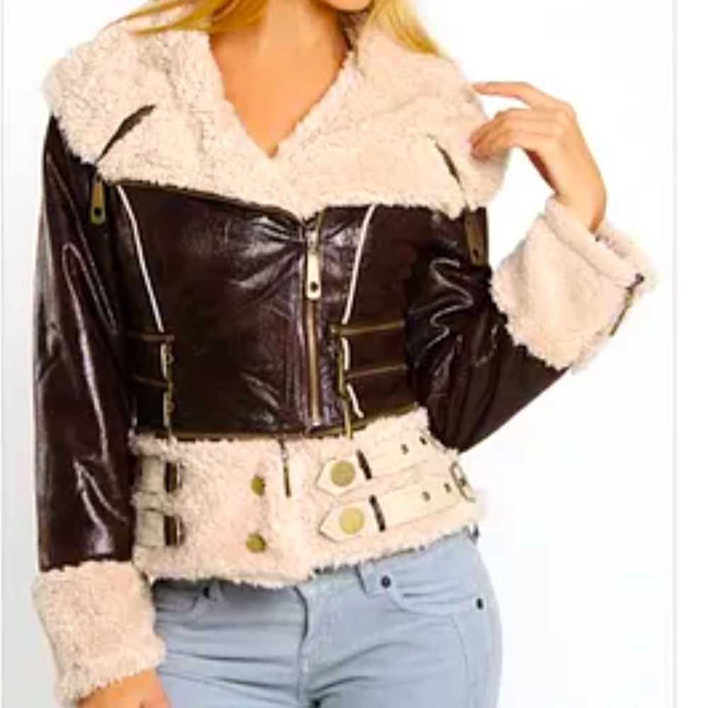 $200 Treasure Rock shearling brown jacket S